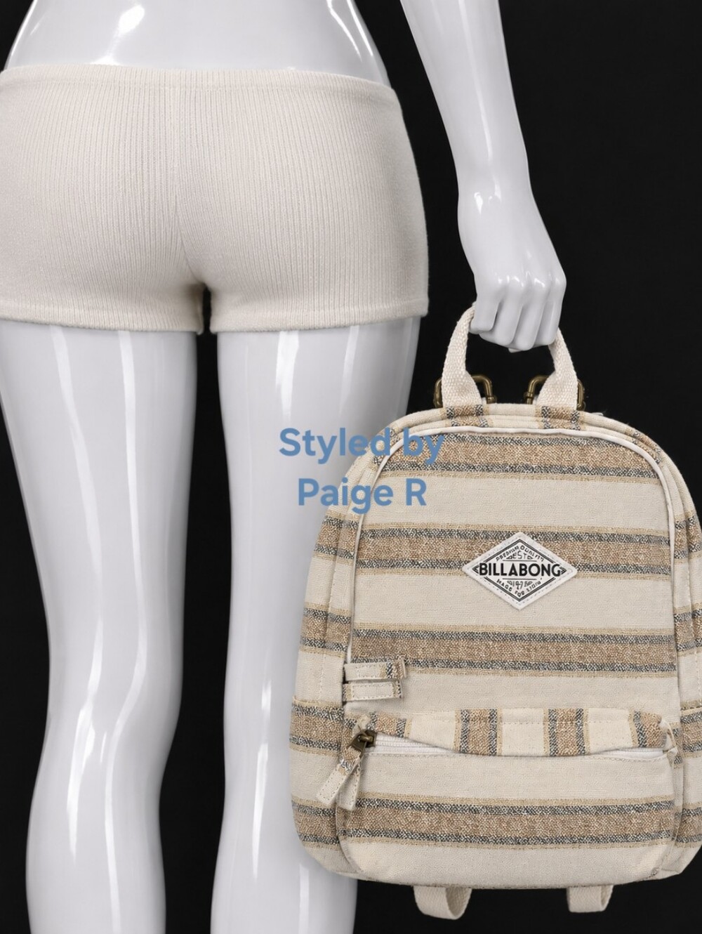 💕NWT BILLABONG Mini Mama Backpack Natural Stripe Surfer Beach Small Bag